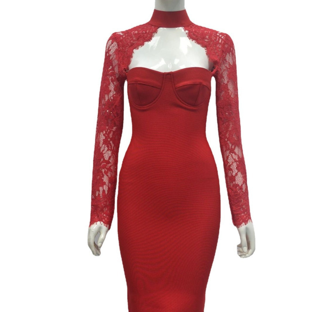 Lace Halterneck Dress