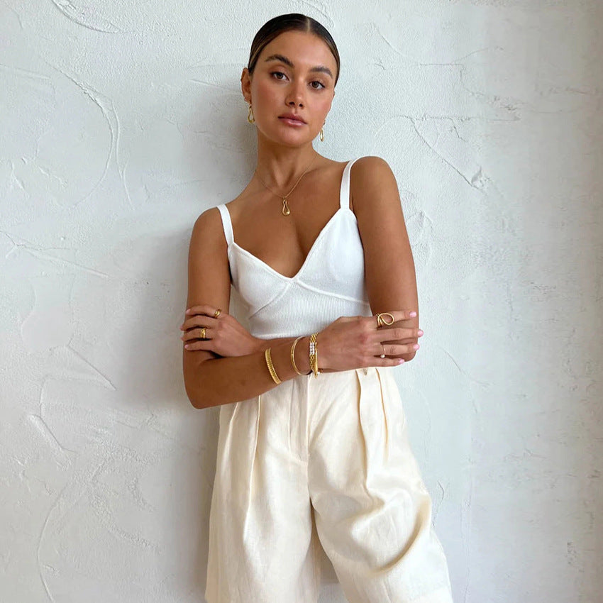 Sleeveless Vest and Shorts Two-Piece Set
