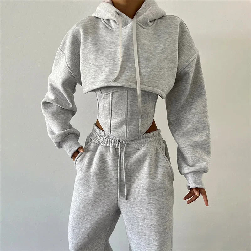 Hooded Corset Top and Pant Set