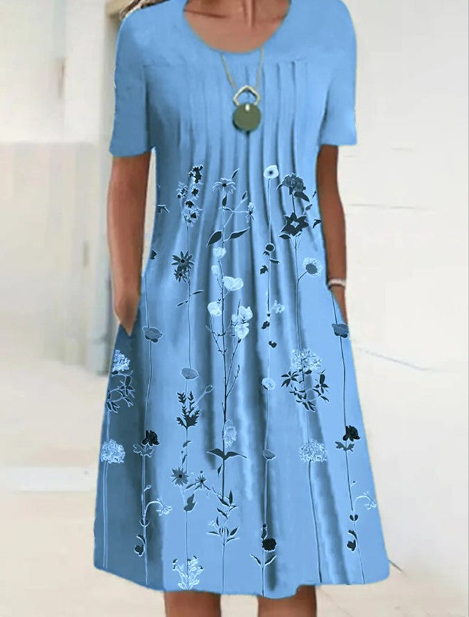 Printed Pocket Midi Dress