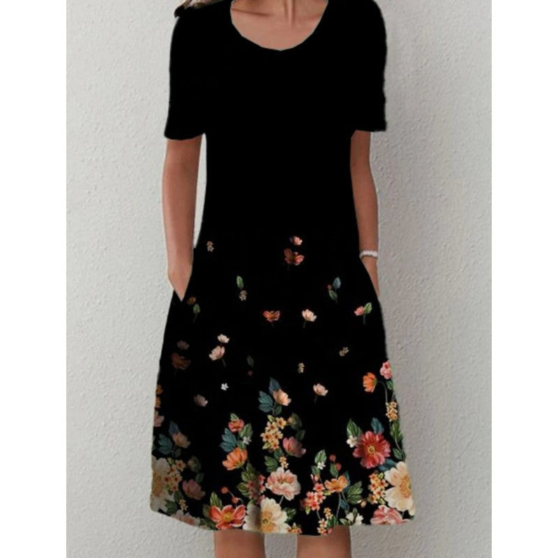 Printed Pocket Midi Dress