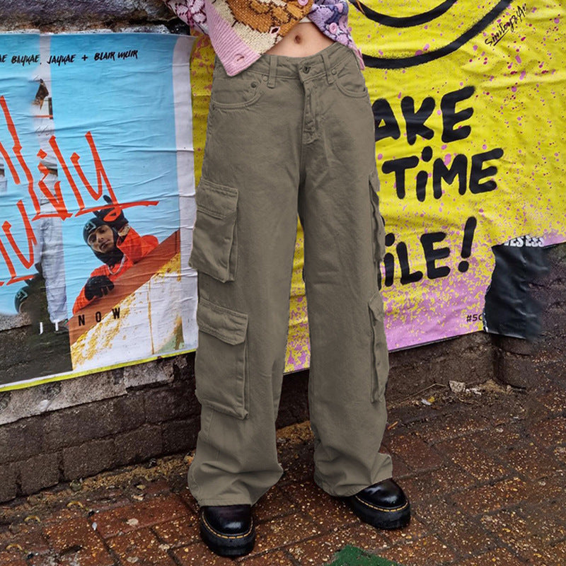 High Waist Cargo Trousers
