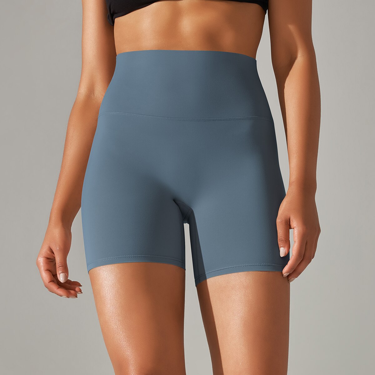 Breathable High-Waist Yoga Shorts