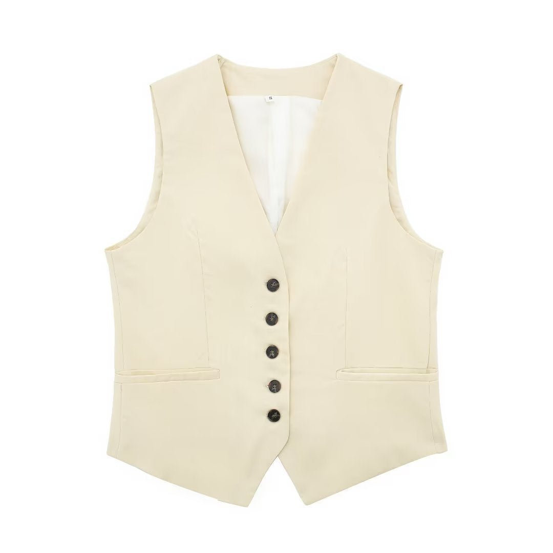 Casual Linen Blend Vest Top + Shorts