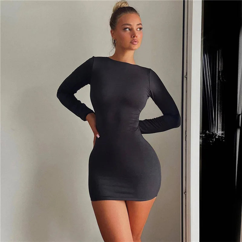 Open Back Slinky Mini Dress