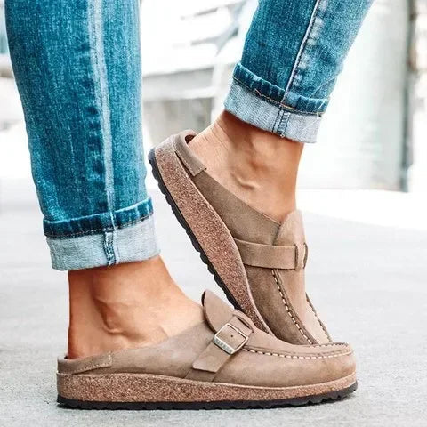 Round Head Low Heel Sandals