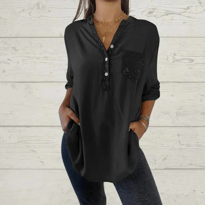 Color V-Neck Shirt