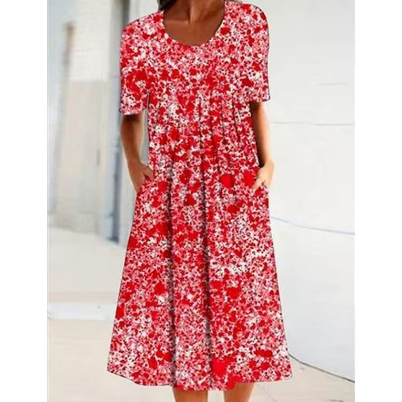 Printed Pocket Midi Dress