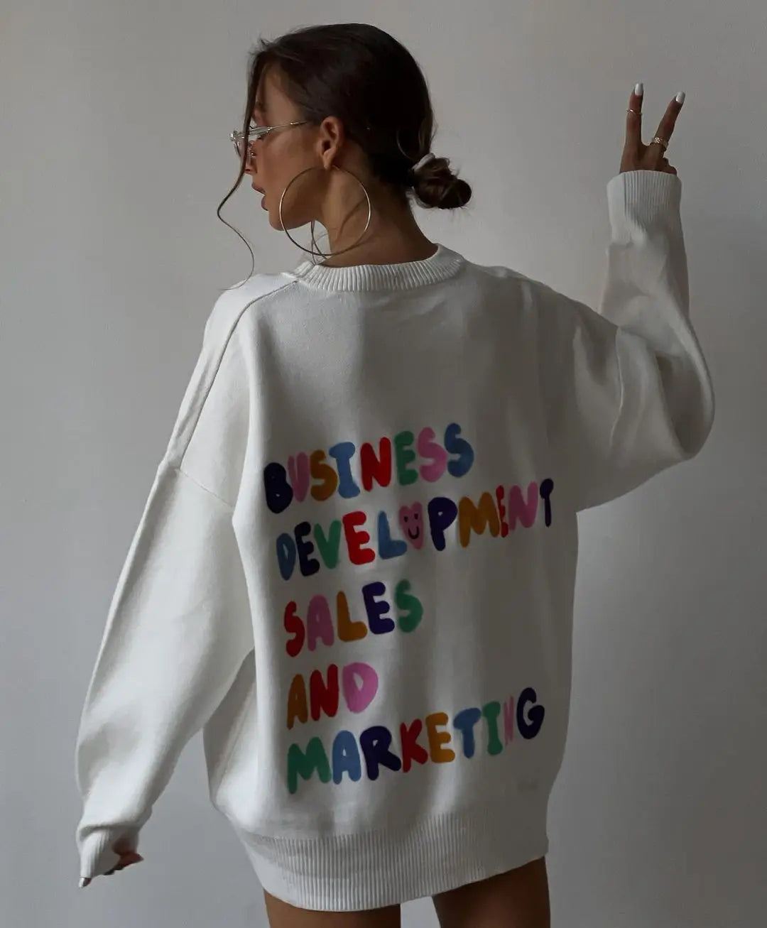 Multicolor Letter Knitted Pullover