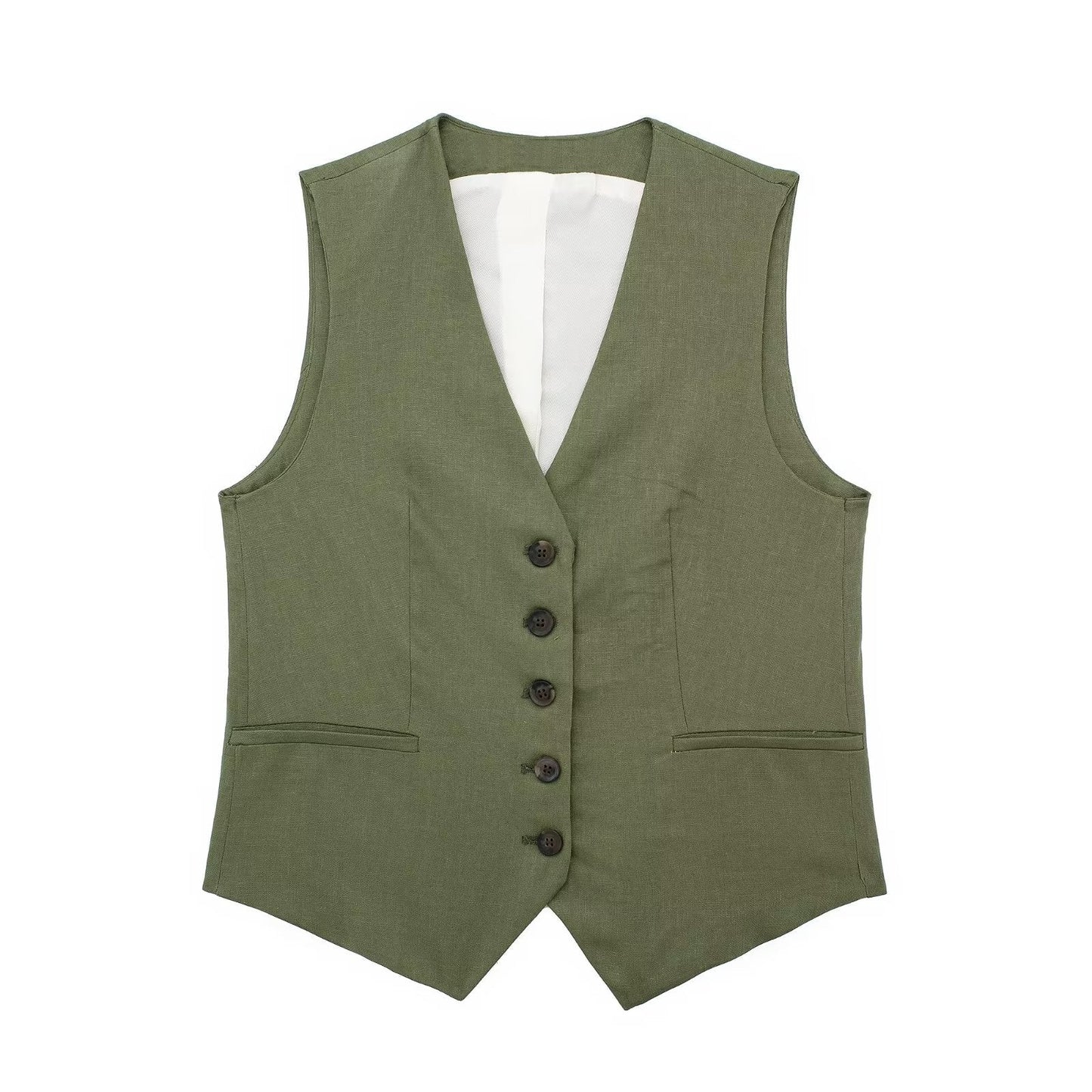 Casual Linen Blend Vest Top + Shorts