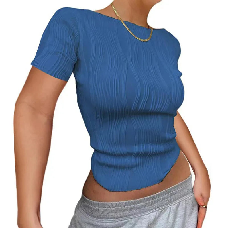 Ruched Long Sleeve Cropped Top