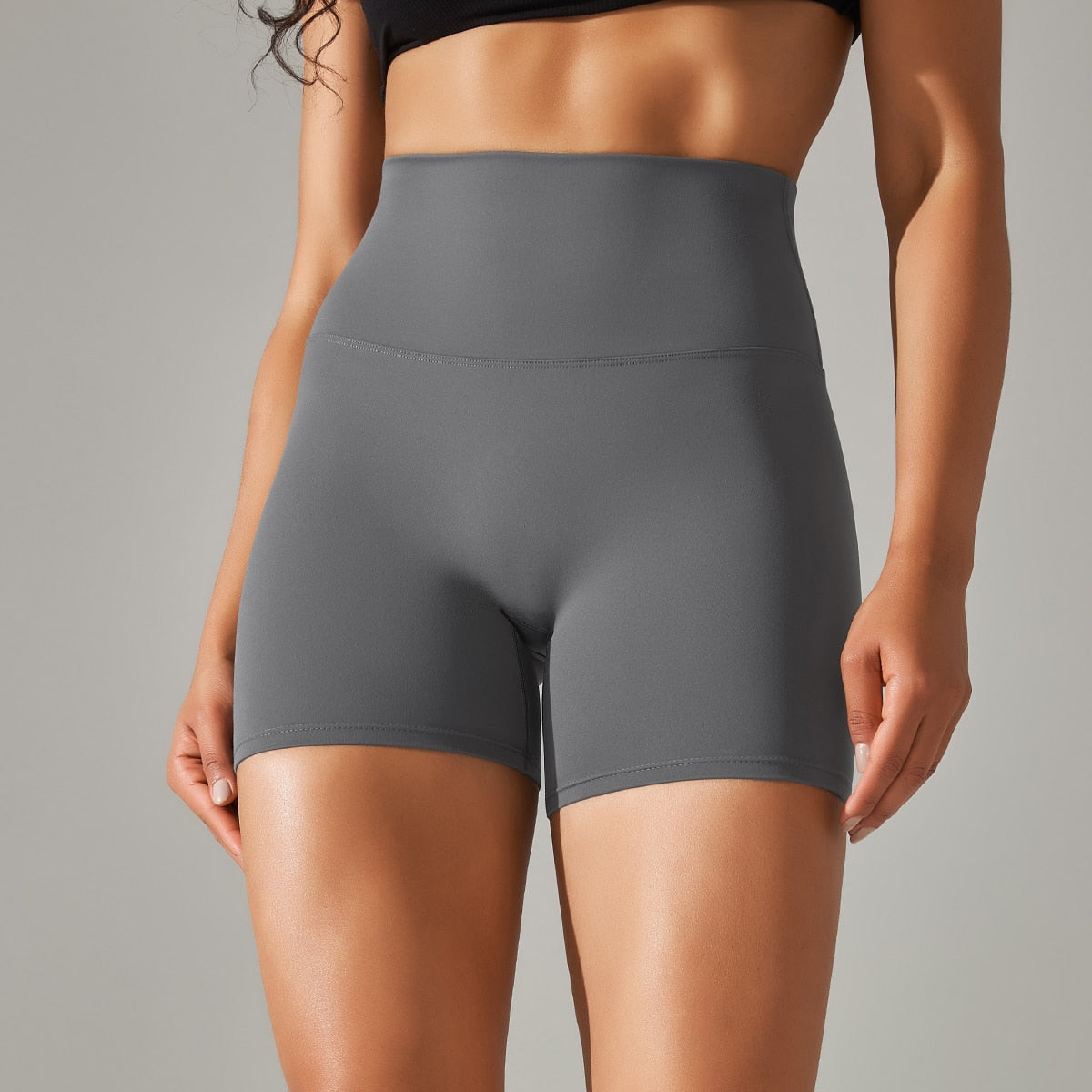 Breathable High-Waist Yoga Shorts