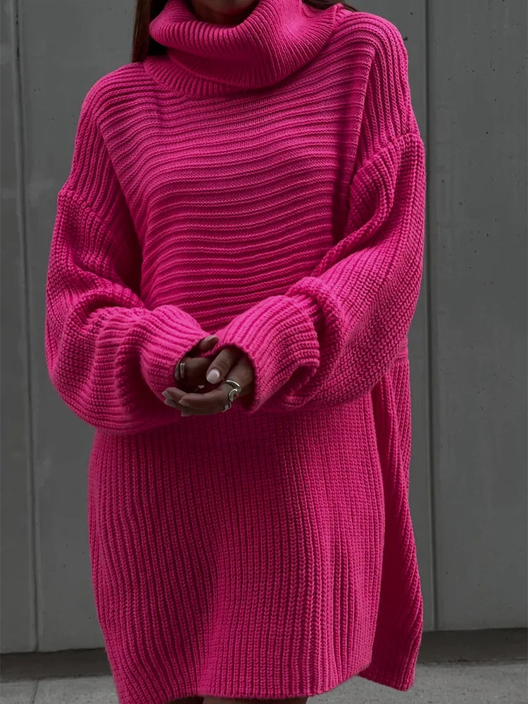 Turtleneck Knitted Pullover Sweater