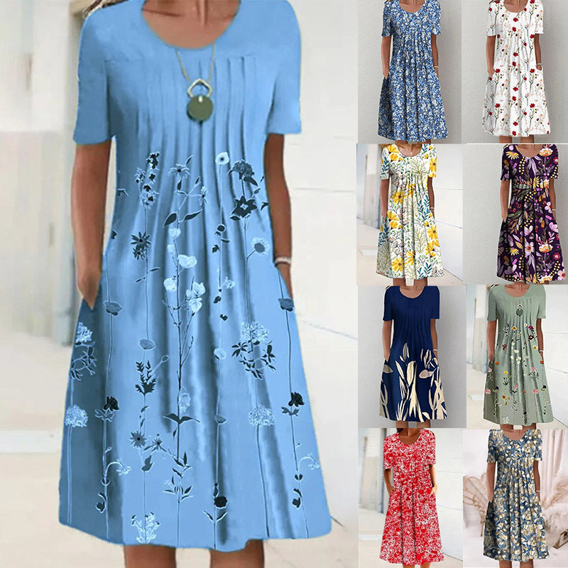 Printed Pocket Midi Dress