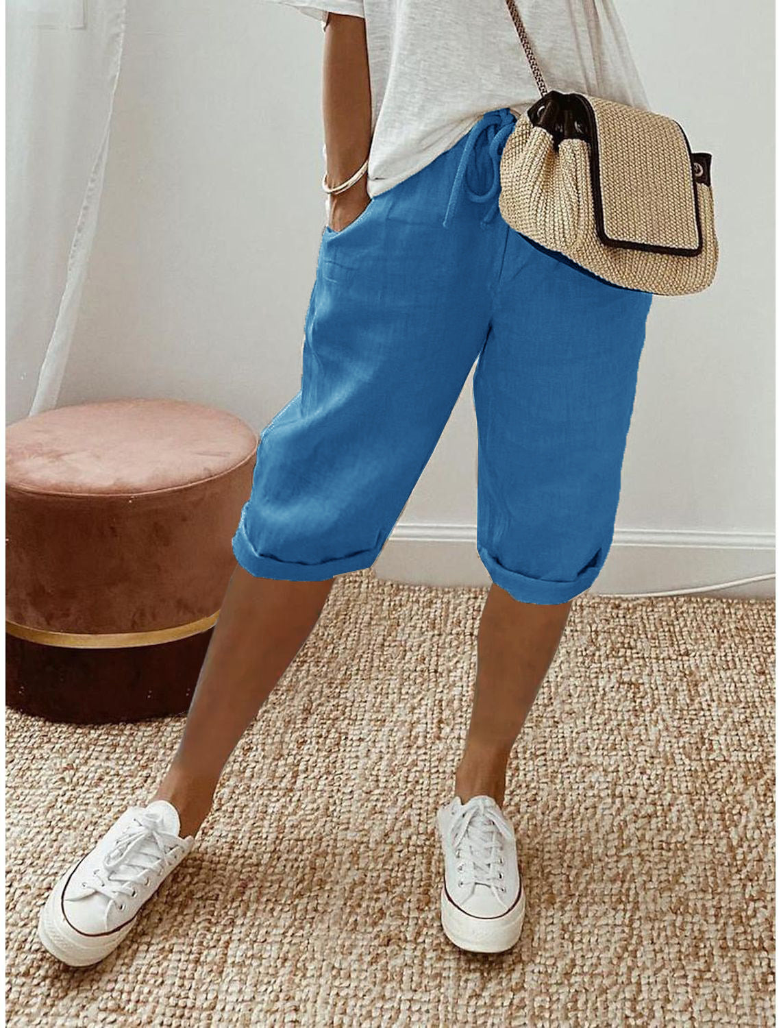 Elastic Waist Casual Pants