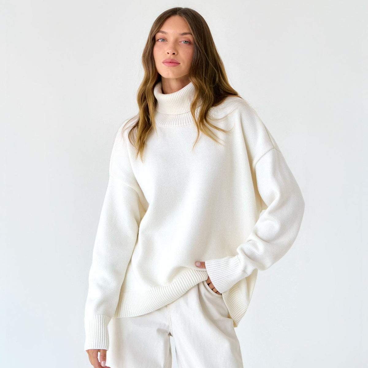 Turtleneck Oversized Casual Knitted Sweater
