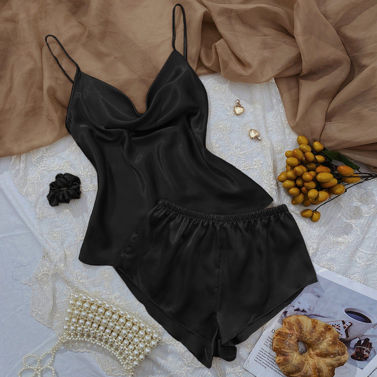 Ice Silk Pajama Set: Light & Sexy 2-Piece