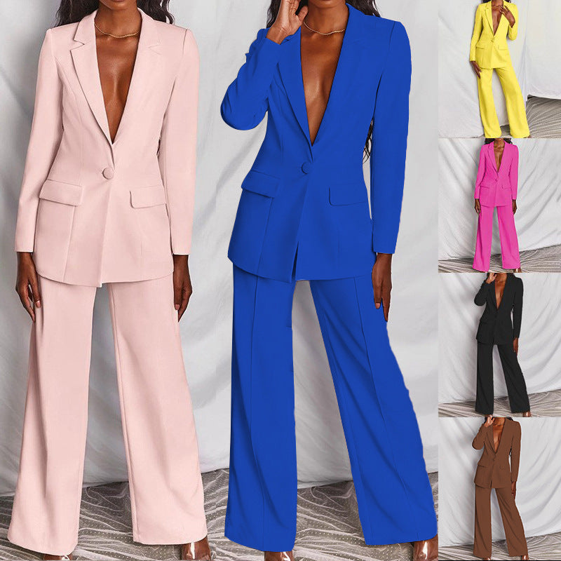 Leisure Long Sleeve Long Pants Suit
