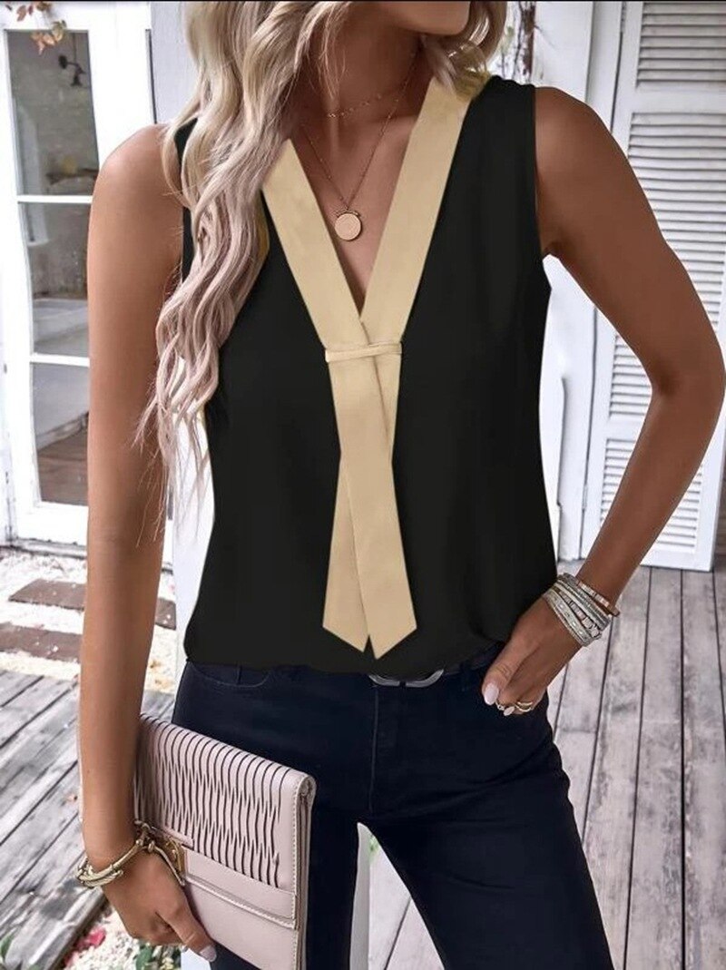 V-Neck Sleeveless Shirt