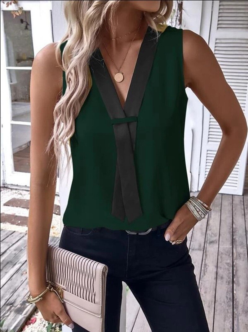 V-Neck Sleeveless Shirt
