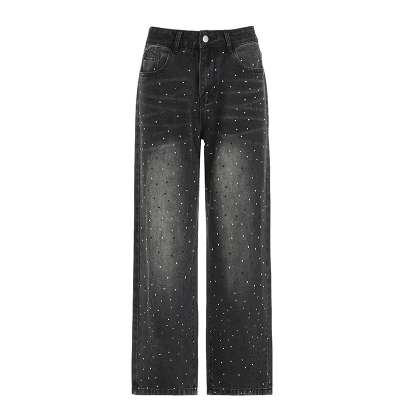 Rhinestone Baggy Jeans