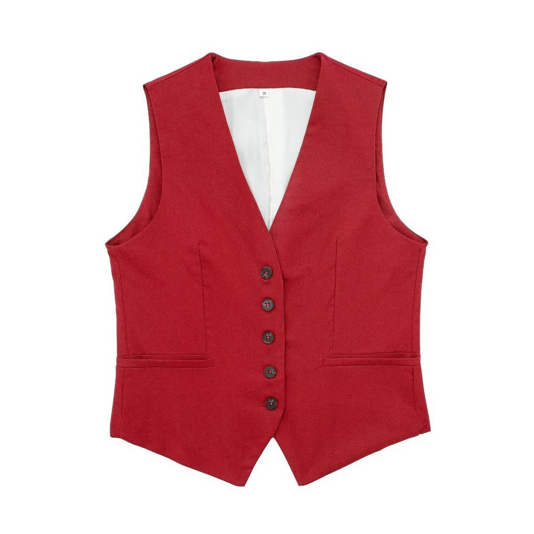 Casual Linen Blend Vest Top + Shorts