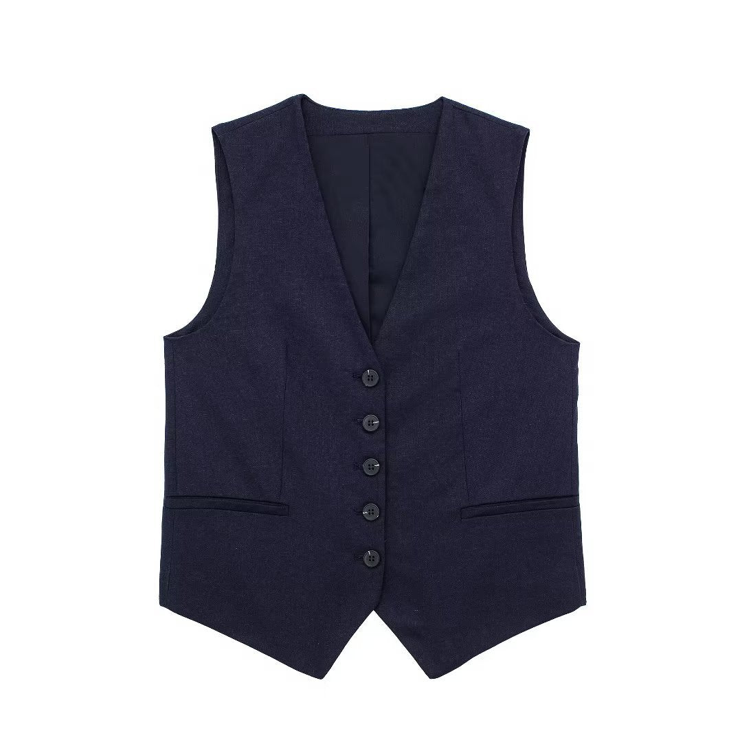 Casual Linen Blend Vest Top + Shorts