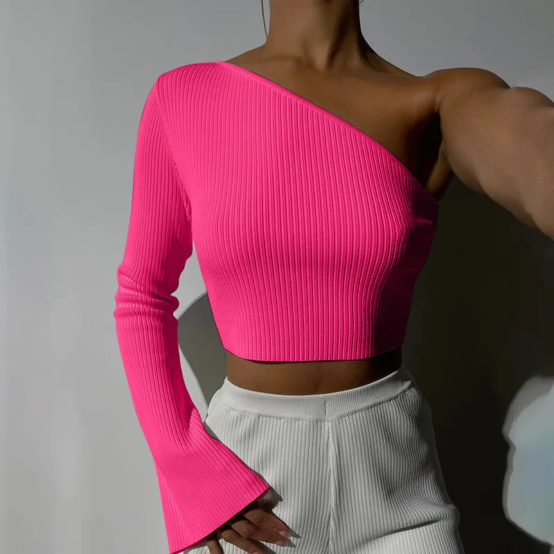 Slim Fit Backless Crop Sweater