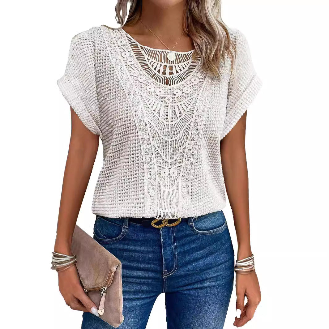 Lace Patchwork Blouse Top