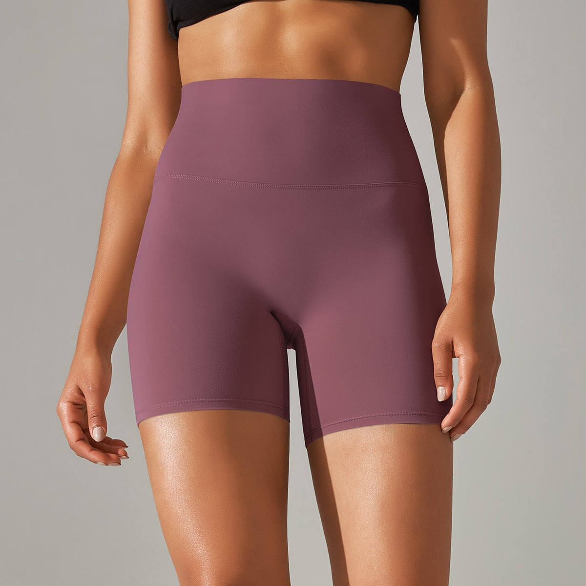 Breathable High-Waist Yoga Shorts