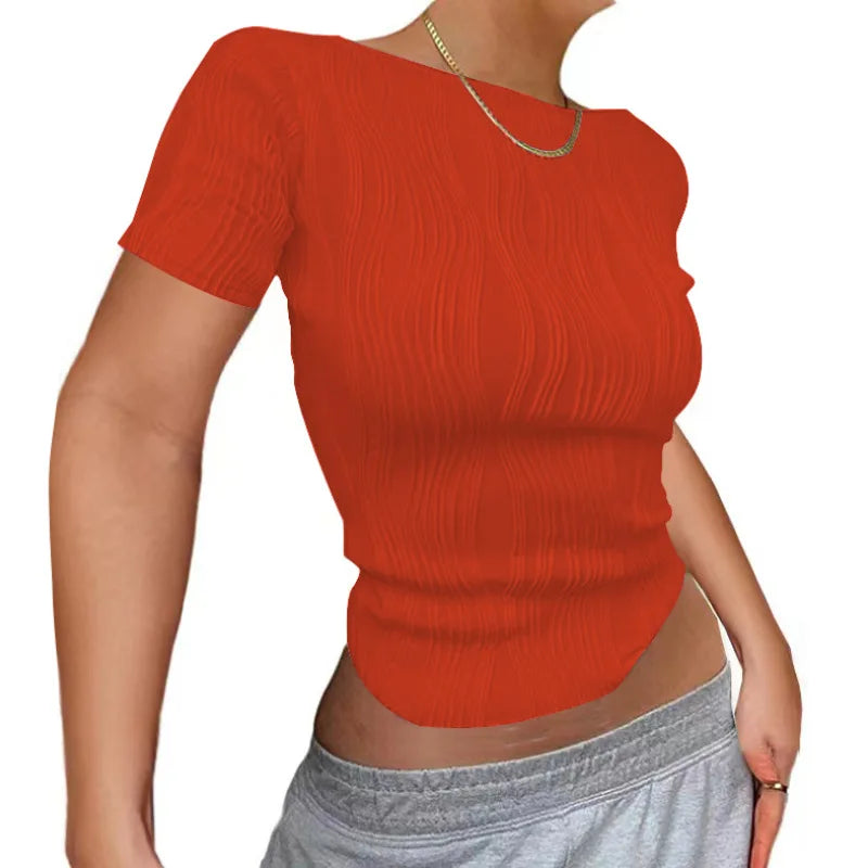 Ruched Long Sleeve Cropped Top