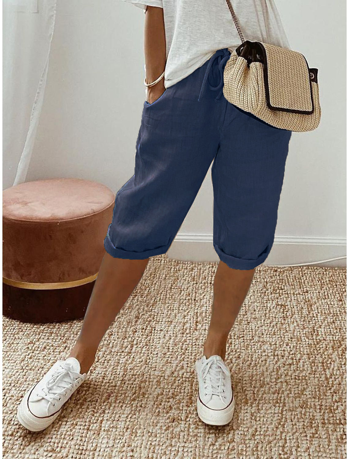Elastic Waist Casual Pants