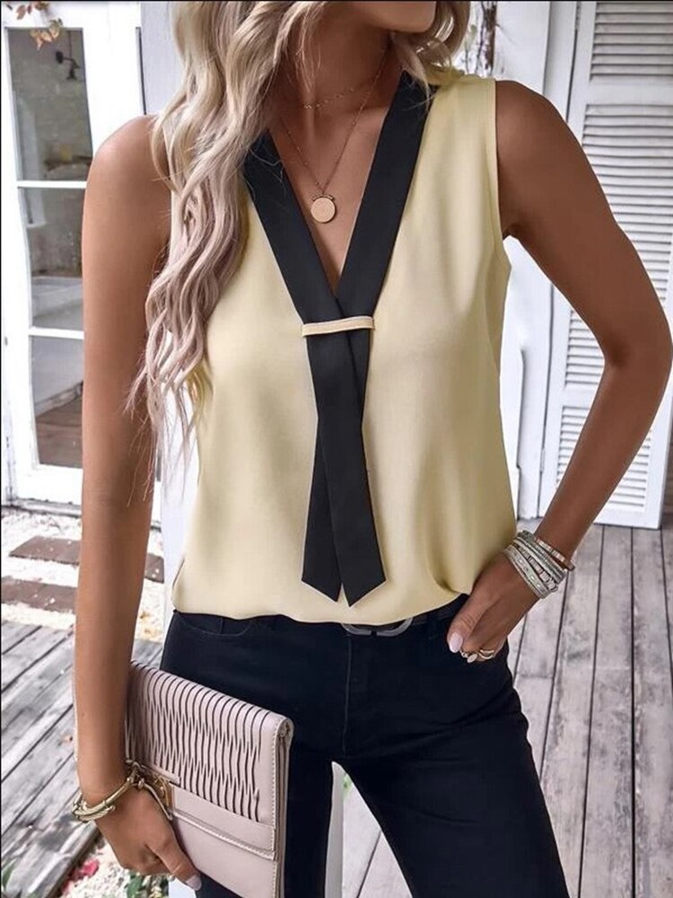 V-Neck Sleeveless Shirt