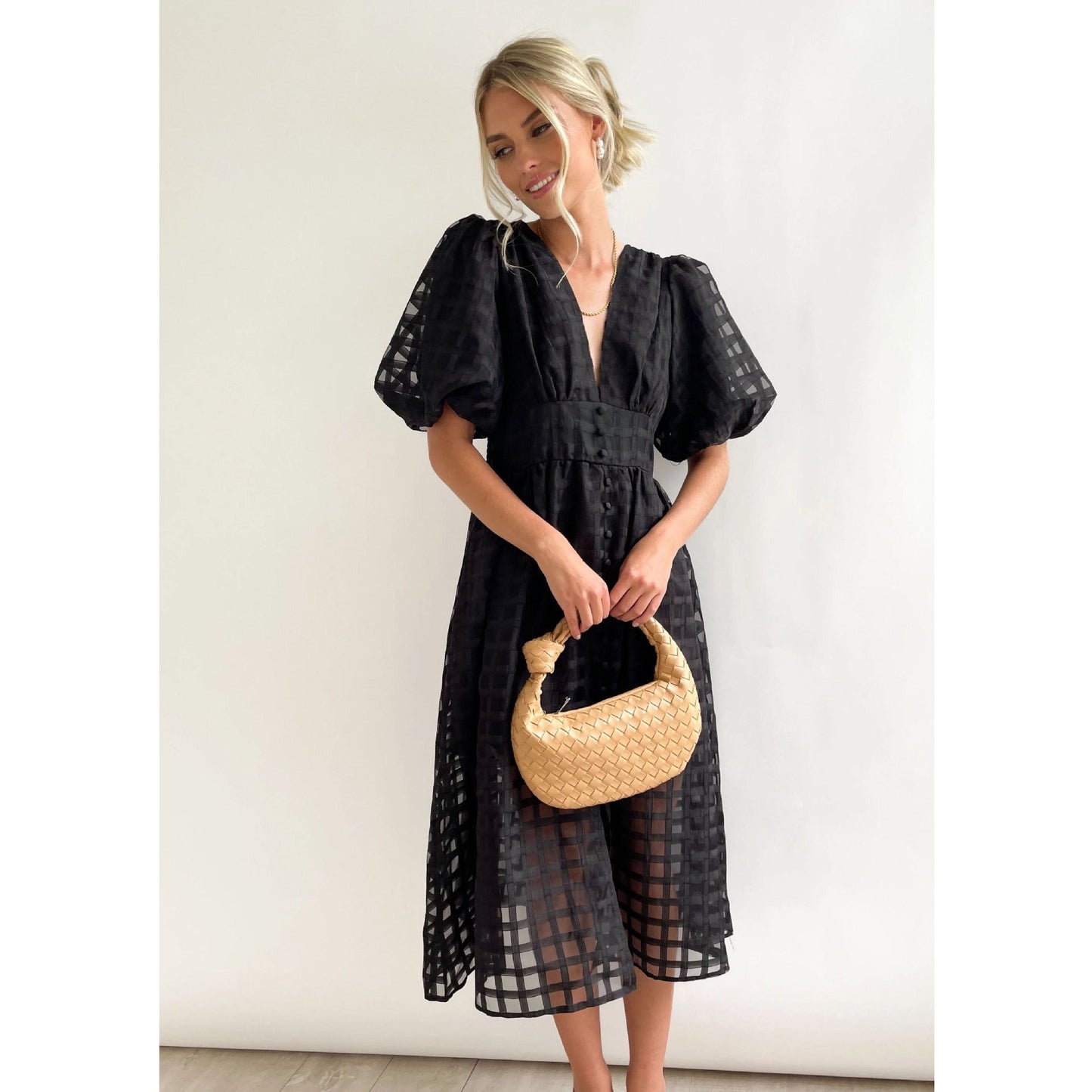 Lantern Sleeve Dress
