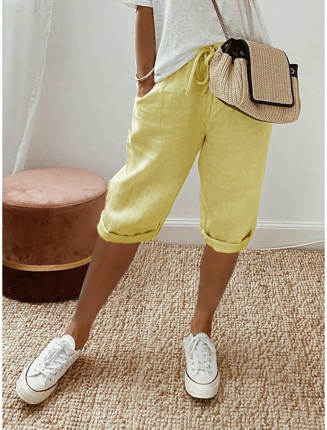 Elastic Waist Casual Pants