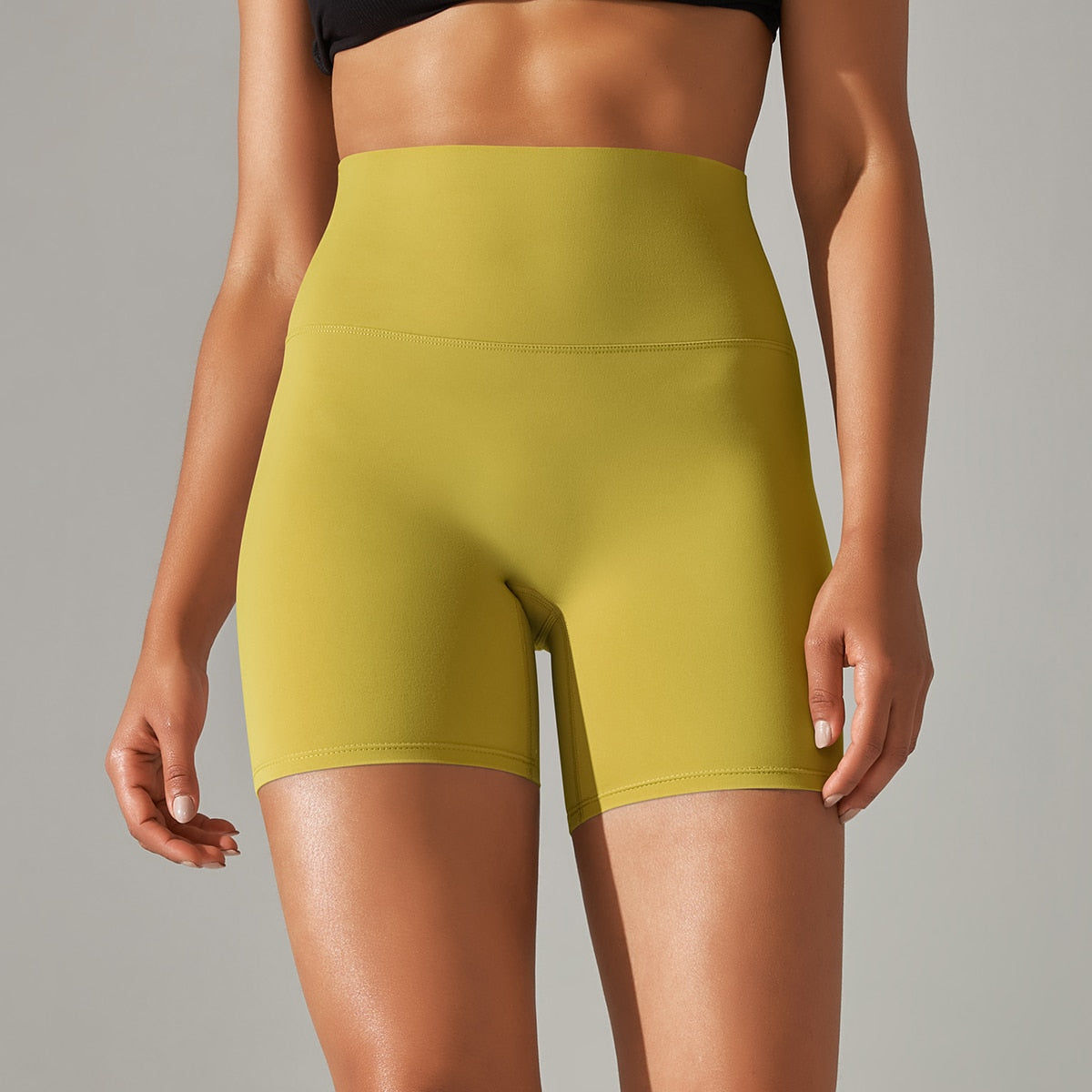 Breathable High-Waist Yoga Shorts