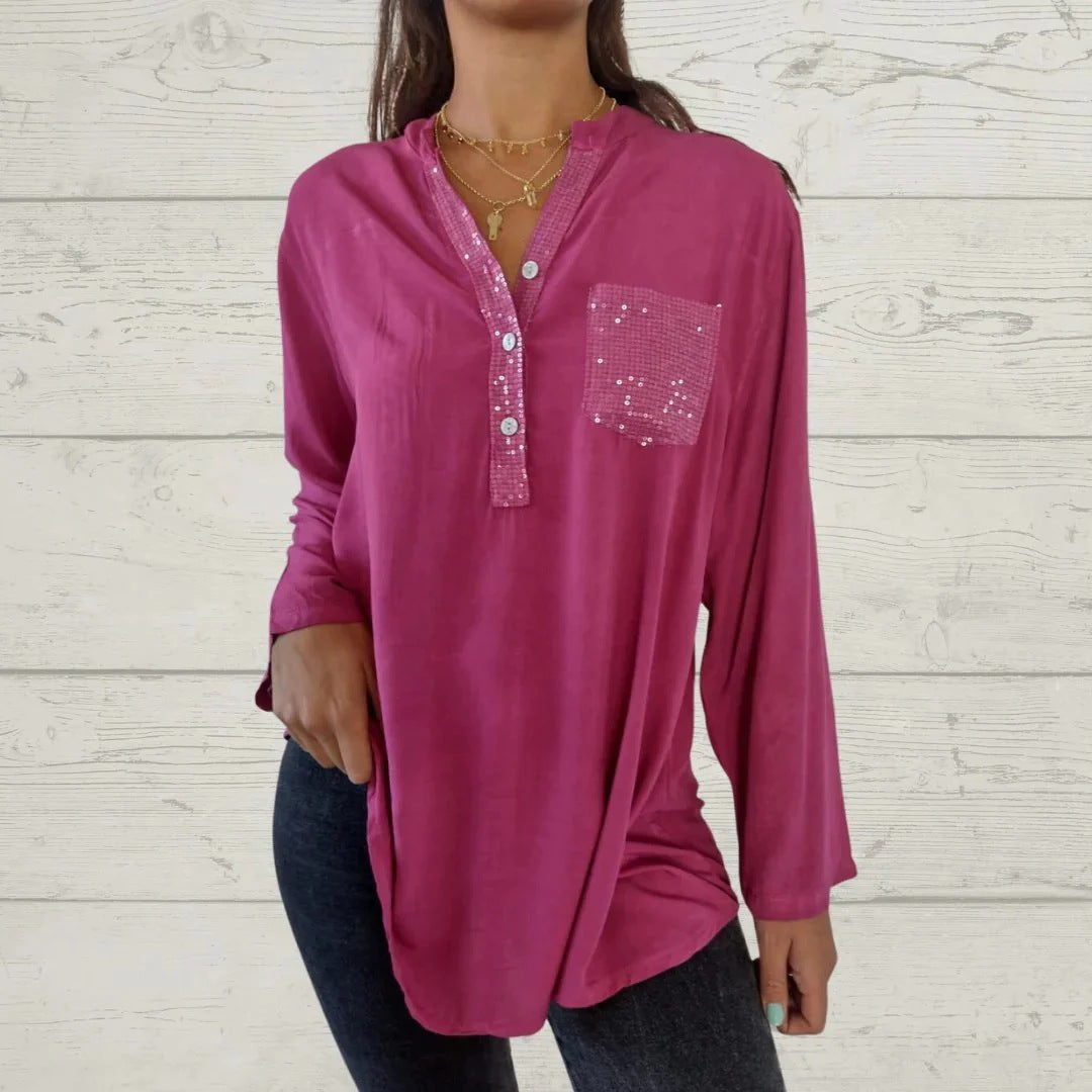 Color V-Neck Shirt