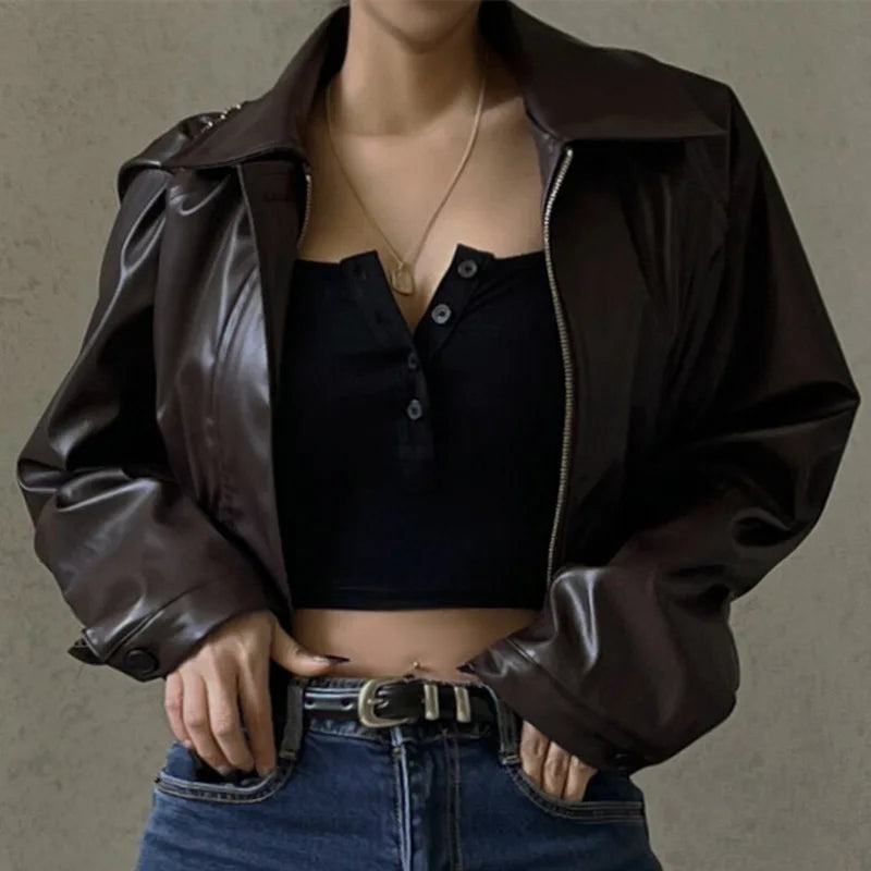 PU Faux Leather Jacket