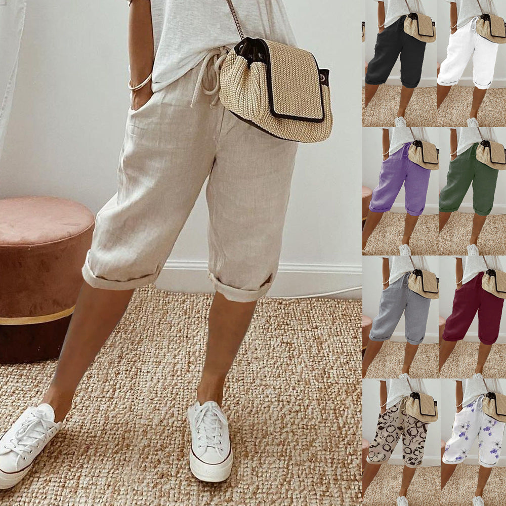 Elastic Waist Casual Pants