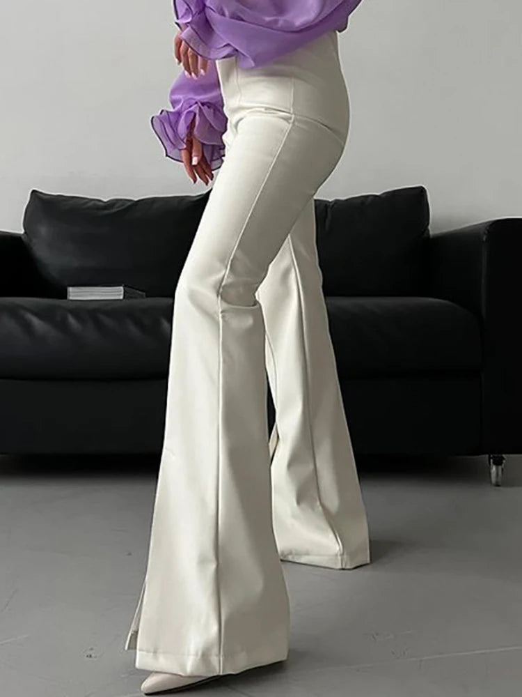 PU Leather Flared Pants