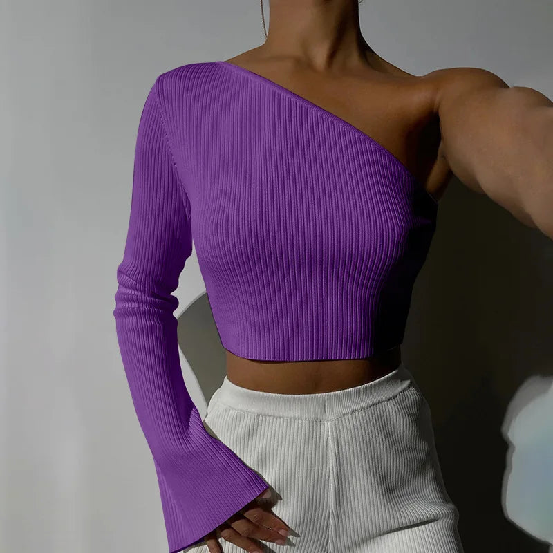 Slim Fit Backless Crop Sweater