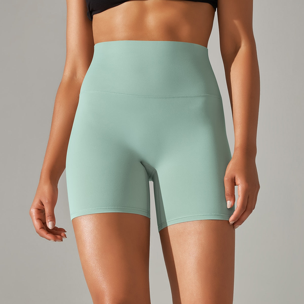 Breathable High-Waist Yoga Shorts