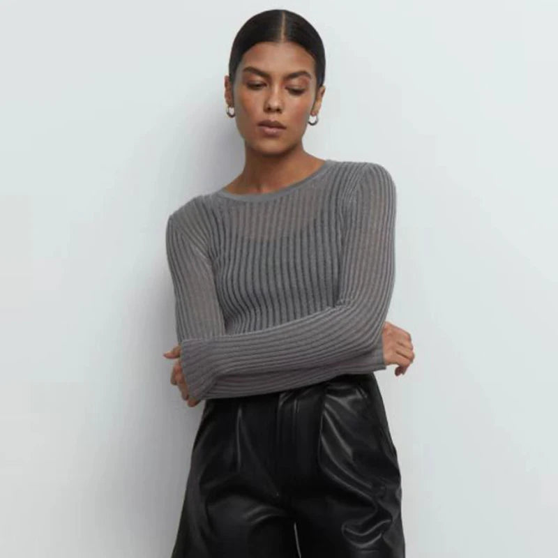 Thin Hollow Knit Sweater