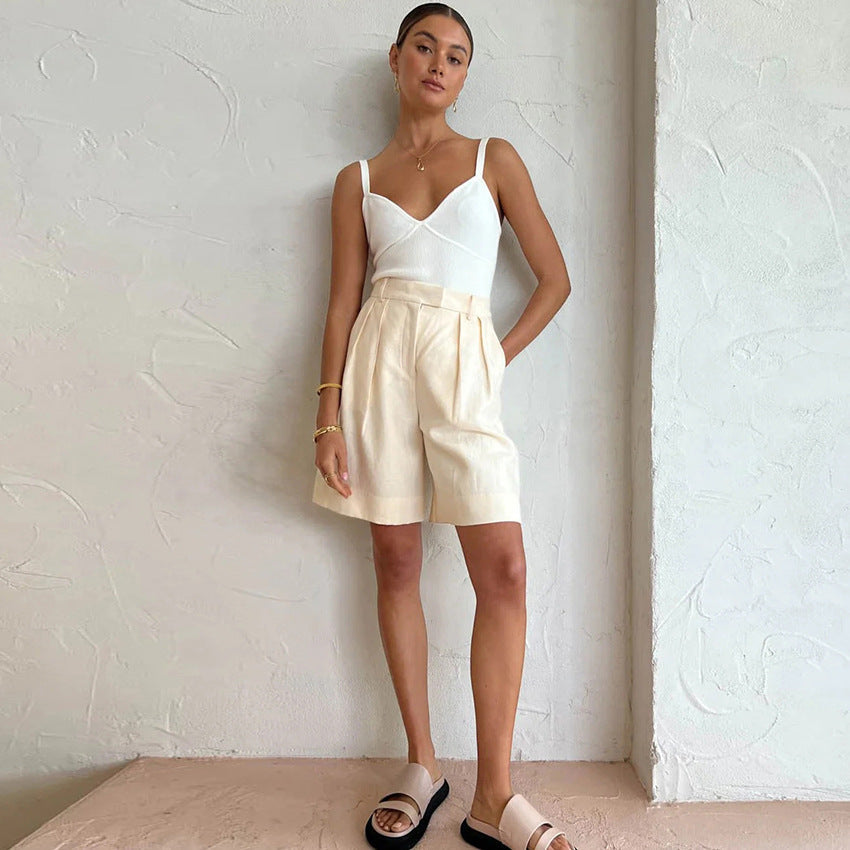 Sleeveless Vest and Shorts Two-Piece Set