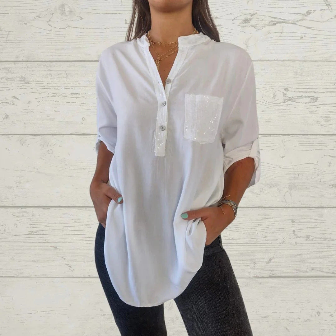 Color V-Neck Shirt