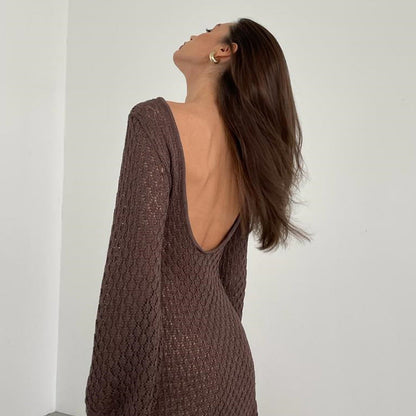 Knitted Hollow-Out Beach Cover-Up Skirt