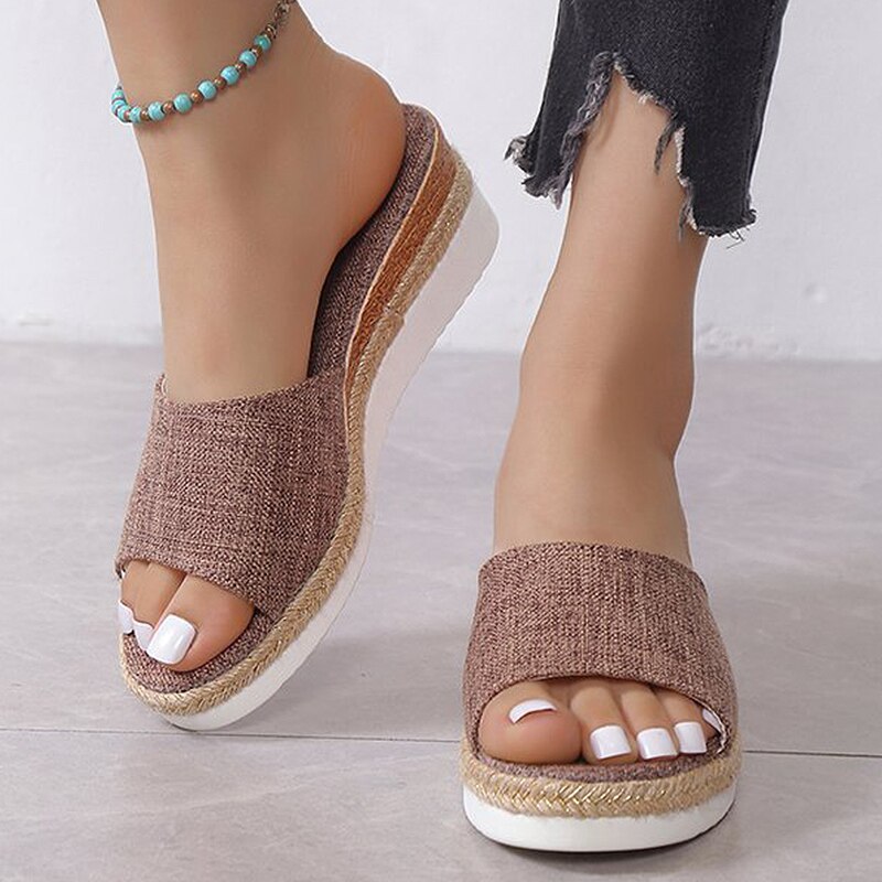 Woven Wedge Platform Sandals