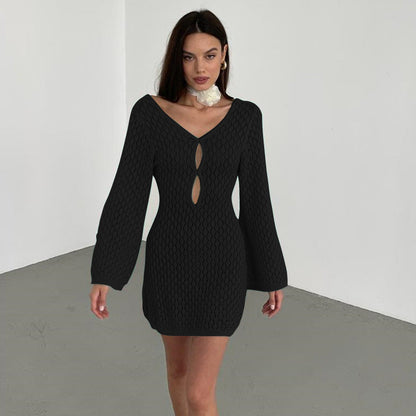 Knitted Hollow-Out Beach Cover-Up Skirt