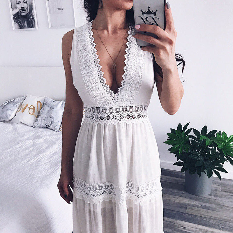 Boho Lace Patchwork Maxi Dress