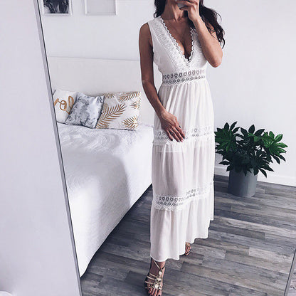 Boho Lace Patchwork Maxi Dress